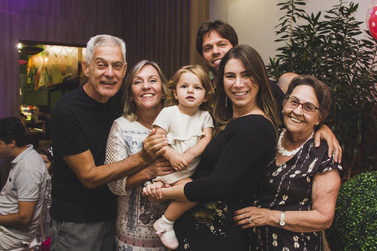 Gabriela surrounded by family during her birthday celebration