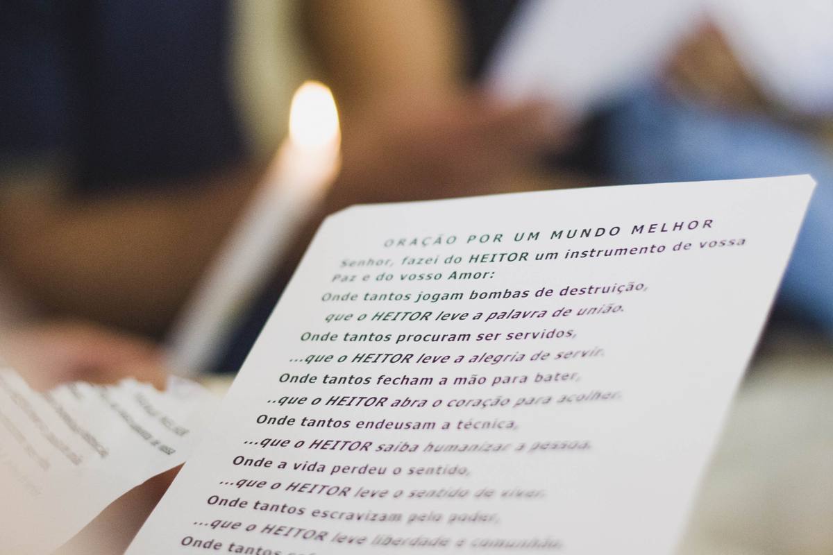 Prayer card detail from Heitor's baptism